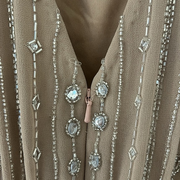 Mac Duggal Beaded Cap Sleeve Column Dress - Picture 8 of 10